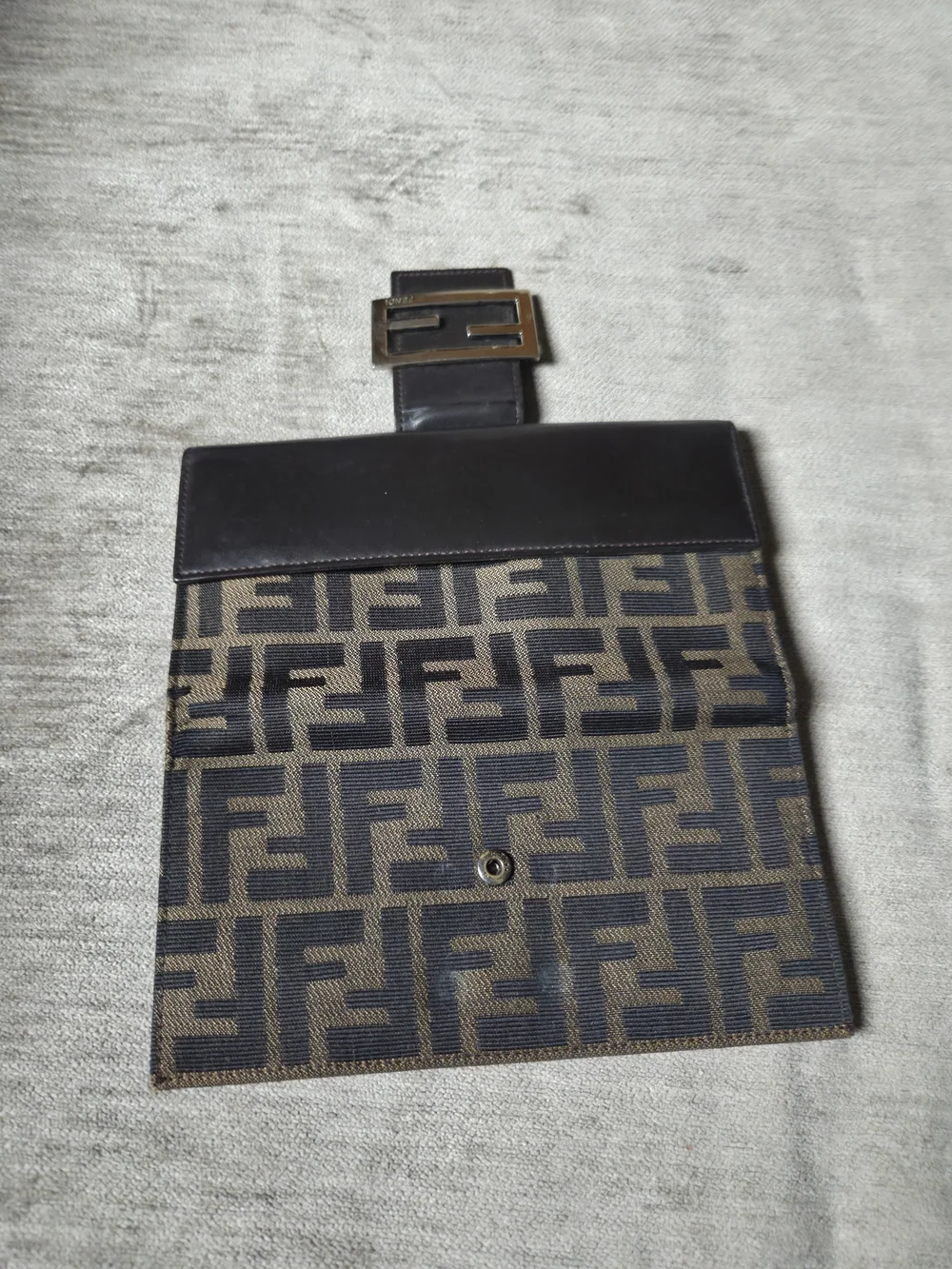 Fendi Zucca Canvas Continental Wallet - Brown/Black